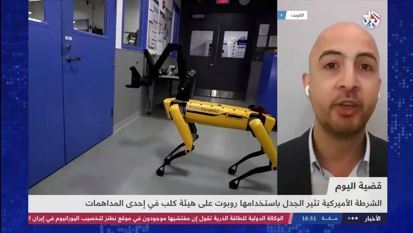 roland-abi-najem-alarabi-tv-interview-robotics-ai-digidog-robot-dog-new-york-police-2